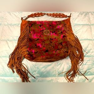 Keep It Gypsy Pink Acid Wash Cowhide LV Upcycled Tote